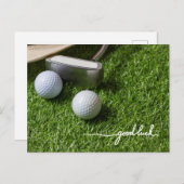 ゴルフのグリーティングゴルフボールの幸運の手書の    ポストカード (正面/裏面)