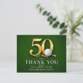 ゴルフのグリーン上で50歳の誕生日 ポストカード (スタンド正面)