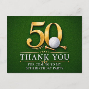 ゴルフのグリーン上で50歳の誕生日 ポストカード