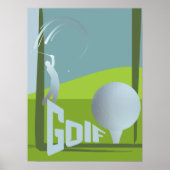 ゴルフのゴルファーのクラブリゾートグリーンウォールデコール ポスター (正面)