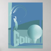 ゴルフのゴルファーのゴルフクラブリゾートウォールデコール ポスター (正面)