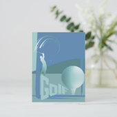 ゴルフのゴルファーのゴルフクラブリゾートグリーティング ポストカード (スタンド正面)