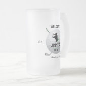 ゴルフのゴルファーのボールクラブグラス フロストグラスビールジョッキ (正面右)