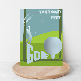 ゴルフのゴルファーのリゾートクラブ文字グリーティング ポストカード