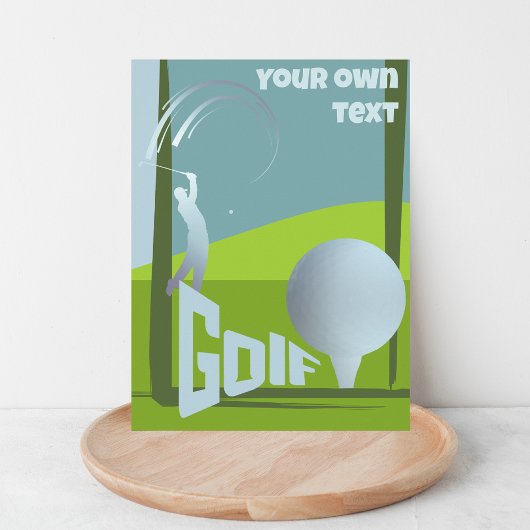 ゴルフのゴルファーのリゾートクラブ文字グリーティング ポストカード