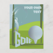 ゴルフのゴルファーのリゾートクラブ文字グリーティング ポストカード (正面)