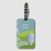 ゴルフのゴルファーゴルフクラブリゾート設備 ラゲッジタグ (正面縦)