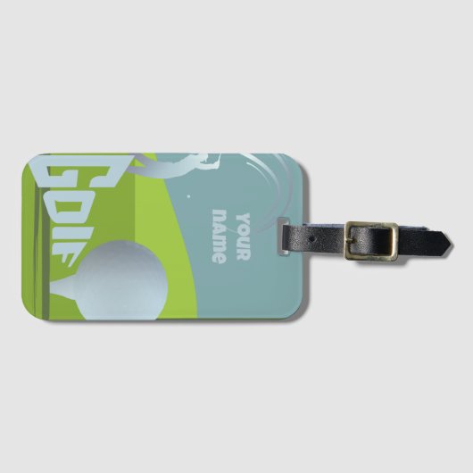 ゴルフのゴルファーゴルフクラブリゾート設備 ラゲッジタグ (正面横)