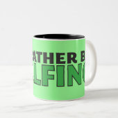 ゴルフのゴルフパッ遊トの穴を一つにしているの ツートーンマグカップ (正面右)