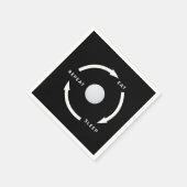 ゴルフのゴル食べフスリープリピートスポーツファンことわざ スタンダードカクテルナプキン (角)