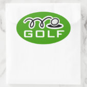 ゴルフのシール |カスタマイズ可能な文字と背景 楕円形シール (バッグ)