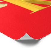 ゴルフのスポーツデザイン赤と金ゴールド大文字 ポスター (角)