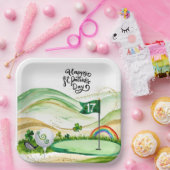 ゴルフのセント・パトリック選手の日のフラッグ ペーパープレート (パーティー)