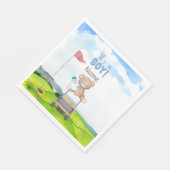 ゴルフのテディベア赤ちゃんシャワーのナプキンのための少年 スタンダードランチョンナプキン (角)