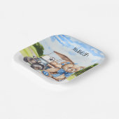 ゴルフのテディベア赤ちゃんシャワーの少年 ペーパープレート (傾斜あり)