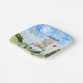 ゴルフのテディベア赤ちゃんシャワーの少年 ペーパープレート (傾斜あり)