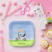 ゴルフのテディベア赤ちゃんシャワーの少年 ペーパープレート (パーティー)