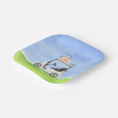 ゴルフのテディベア赤ちゃんシャワーの少年 ペーパープレート (傾斜あり)