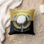 ゴルフのデザインと花輪のクッション クッション (ブランケット)