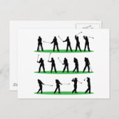 ゴルフのドライビングシーケンス ポストカード (正面/裏面)