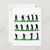 ゴルフのドライビングシーケンス ポストカード (正面/裏面)