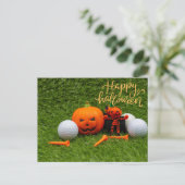 ゴルフのハロウィンとゴルファーのハロウィン ポストカード (スタンド正面)