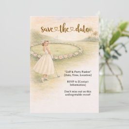 ゴルフのバチェロレッテの女性ゴルファーがゴルフをしている 招待状