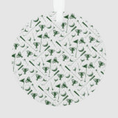 ゴルフのパターンを追加する独自の文字ゴルフボールグリーンホワイト オーナメント (裏面)