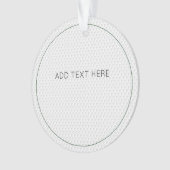 ゴルフのパターンを追加する独自の文字ゴルフボールグリーンホワイト オーナメント (正面)