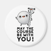 ゴルフのパンでコースをおもしろい楽しみたい マグネット (正面)