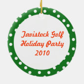 ゴルフのパーソナライズオーナメントサンタボール セラミックオーナメント (裏面)