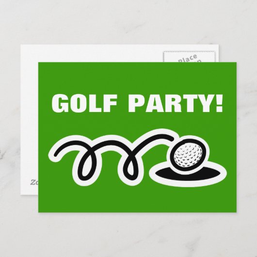ゴルフのパーティの招待状や会議用はがき インビテーションポストカード (正面/裏面)