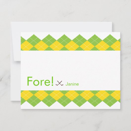 ゴルフのパーティー名門私立校風の. 招待状 (正面)