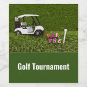 ゴルフのパーTパーティータイムとゴルフボールのグリーン ワインラベル (シングルラベル)