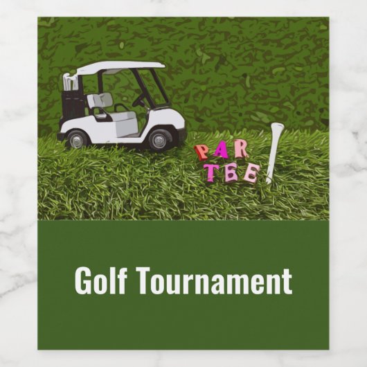 ゴルフのパーTパーティータイムとゴルフボールのグリーン ワインラベル (シングルラベル)