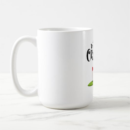 ゴルフのフラッグでサンタゴルファーとゴルフクリスマスプレゼント コーヒーマグカップ (左)