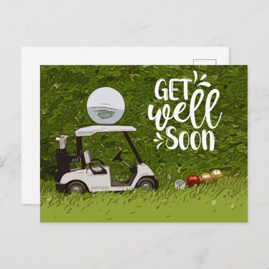 ゴルフのプレーヤーが早く回復しますように ポストカード (正面/裏面)