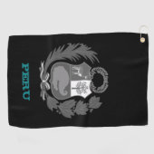 ゴルフのペルーとペルーの紋章 ゴルフタオル (横)