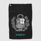 ゴルフのペルーとペルーの紋章 ゴルフタオル (正面)