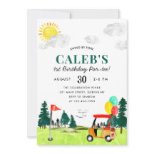 ゴルフのボーイゴルフのスイングバイフォーアパルティー誕生日