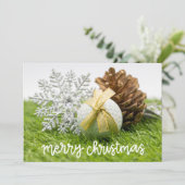 ゴルフのボールでゴルファーへのゴルフのメリークリスマス シーズンカード (スタンド正面)