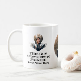 ゴルフのボールの形の写真の男はパーの手を知っている コーヒーマグカップ