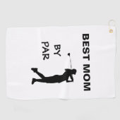 ゴルフのママのゴルファーPun母の日の最高のママBy Par ゴルフタオル (横)