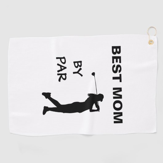 ゴルフのママのゴルファーPun母の日の最高のママBy Par ゴルフタオル (横)