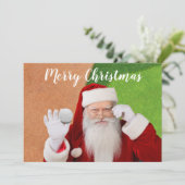 ゴルフのメリークリスマスカードをゴルファーのサンタクロースに シーズンカード (スタンド正面)