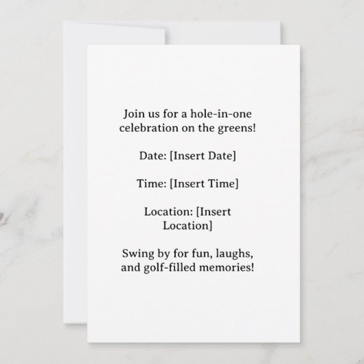 ゴルフのリタイアリラックスリタイア、ゴルファー用ParTee 招待状 (裏面)