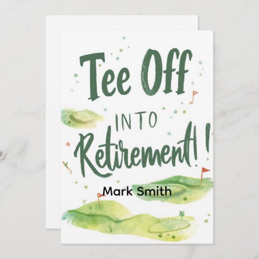 ゴルフのリタイアリラックスリタイア、ゴルファー用ParTee 招待状 (正面/裏面)