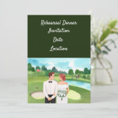ゴルフのリハーサル ウェディング ディナーの招待状 招待状 (スタンド正面)