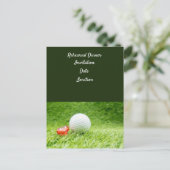 ゴルフのリハーサル 結婚式 夕食の招待状 ポストカード (スタンド正面)