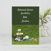 ゴルフのリハーサル Dinner 招待状 with ボール & ビール (スタンド正面)